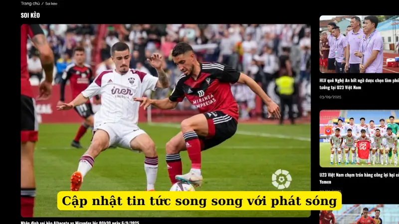 Cập nhật tin tức song song với phát sóng
